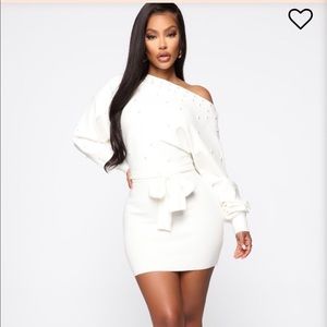 Pearls Are Everything Sweater Mini Dress